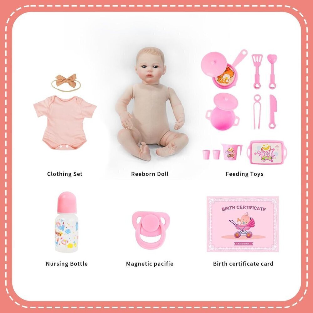 🆕18inch Realistic Full Vinyl Body Newborn Baby Dolls Girl Doll With Accessories - Picture 9 of 9